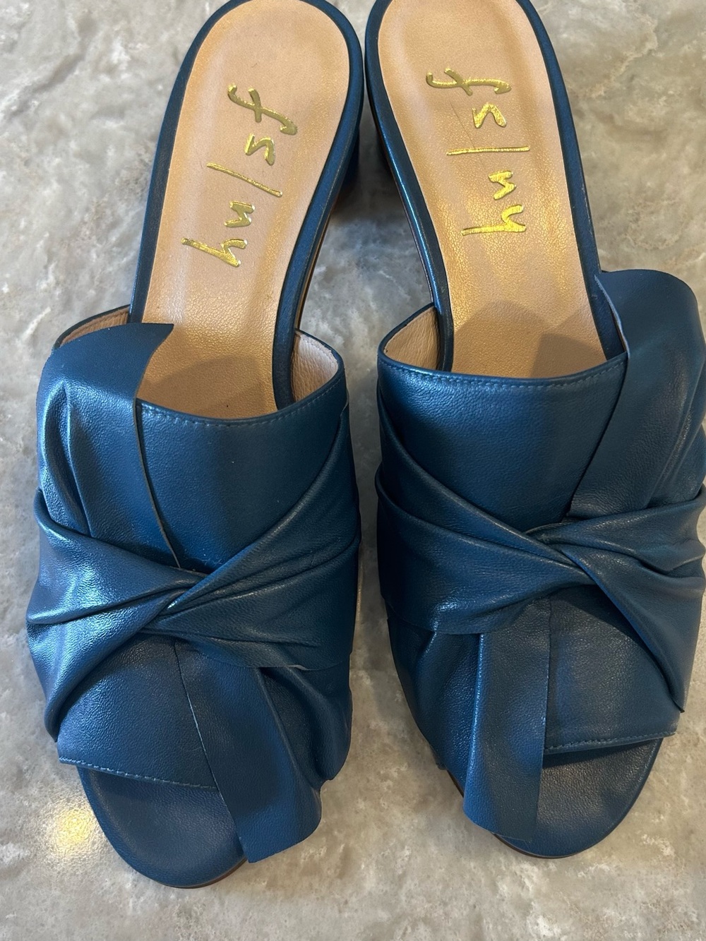French Sole/ NY Mule Sandals Color: Denim